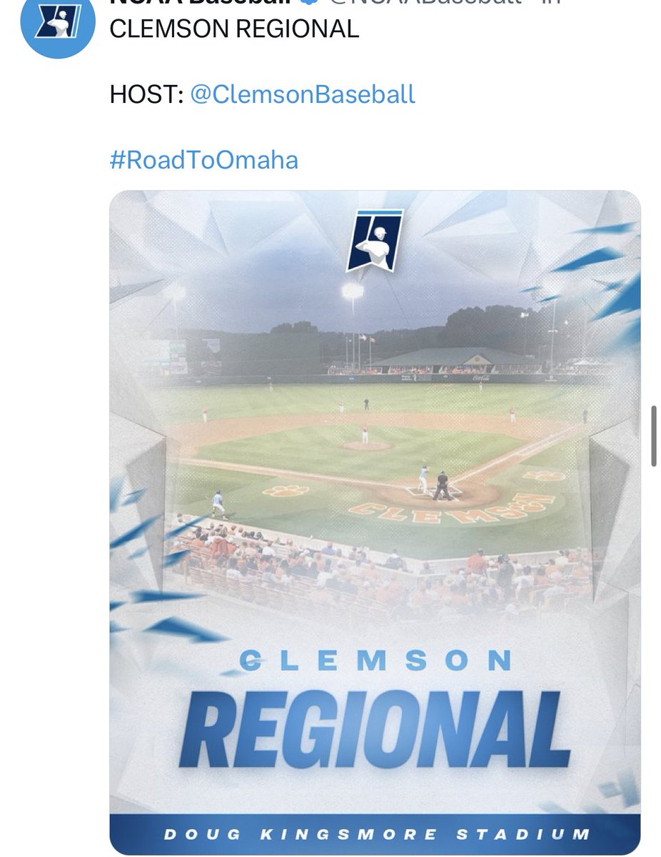 SoSportsCentral's tweet photo. What a great day in #SouthCarolina as @NCAA awards three schools in the #PalmettoState to host @NCAABaseball regionals. From the upstate, to the midlands and all the way to the beach we got you covered with 12 teams and one goal .. #WinTheDay.
#GreatestGameOnDirt ⚾️
#PlayBall https://t.co/xKhsIGOkVt