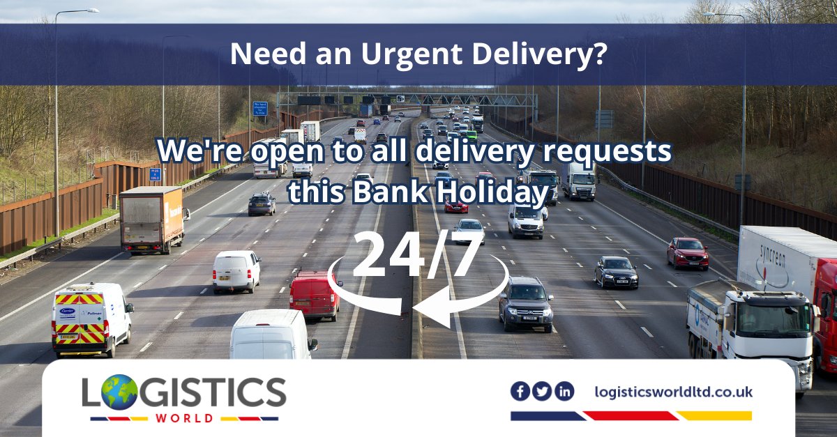 LogisticsWorld3's tweet photo. It's a #BankHoliday but don't worry, we've got you covered! 🚚
Need something delivered? Don't worry - our services are available all day. Get in touch now to make your request! Depend on us.
#LogisticsWorld #DependOnUs #Transport #DeliveryServices https://t.co/hhPfXbc0ar