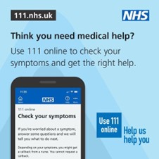 NHS 111 online is a great place to start to review your symptoms and find the best service for you. 111.nhs.uk #HelpUsHelpYou #GetTheRightCare