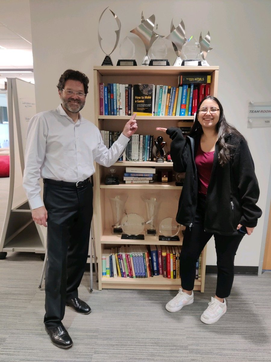 The bookshelf in the Ronnie K. Irani Center for the Creation of Economic Wealth (I-CCEW) had some sick collections. You could easily spend the whole day sitting there and reading all these. Well, now they have our book #HowtoMakeAGame as well!