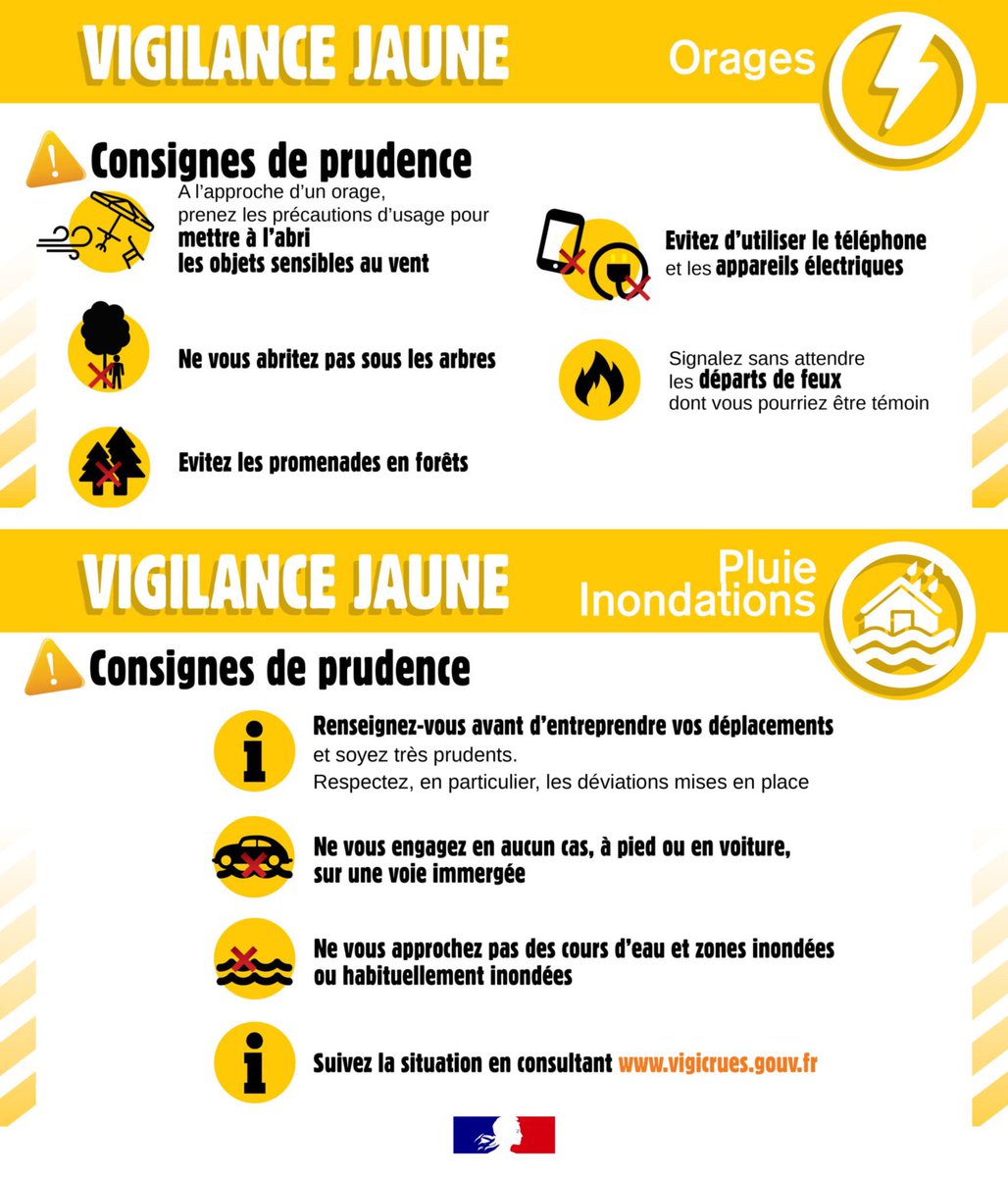 Prefet13's tweet photo. Le département des Bouches-du-Rhône est placé en #VigilanceJaune 🟡 par @VigiMeteoFrance ce lundi 29 mai :
🟡 #orages à partir de 13h 
🟡 pluie-inondation à partir de 14h
Prudence lors de vos déplacements. 
🟢Restez informés : https://t.co/udbURNaFrV
Les consignes de sécurité ⬇️ https://t.co/xMnWWFgv1P