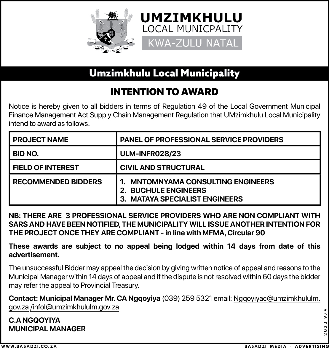 BasadziGroup's tweet photo. The following Municipalities/Departments/Companies released vacancies/tenders/notices this past week 

9. Umzimkhulu LM 
10. OHSC

keep safe, like &amp; share, and stay tuned for more posts/tenders/Vacancie https://t.co/12EzvvmY2I