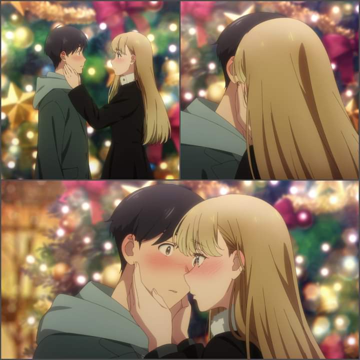Anime Corner on X: Their first kiss! 😍 [A Galaxy Next Door]   / X