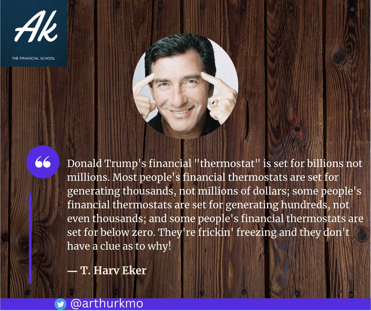 ArthurKmo's tweet image. What is your financial thermostat?

Ever thought about this concept. Neither have I. But makes a lot of sense. May we should start having them.

Eker says, &quot;The reality is that most people do not reach their full potential. Most people are not successful.&quot;
#LetsChangeTheNarrative