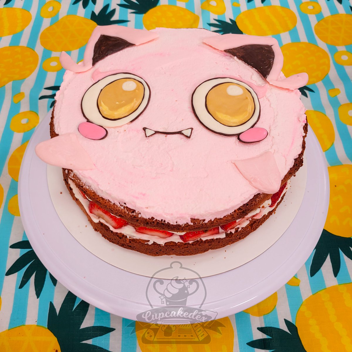 Our Scream Tail strawberry shortcake for our @StJudePLAYLIVE send-off!🍰 #Pokemonfood 

What a month, thanks all for your support in raising over $1000! 🥰

Thank you EasyAsTry, @_eateren_ @DaisyCutterMk2 @whiskeymonstah @LordTocs for the raids, we sent the love to @YuppyPika!