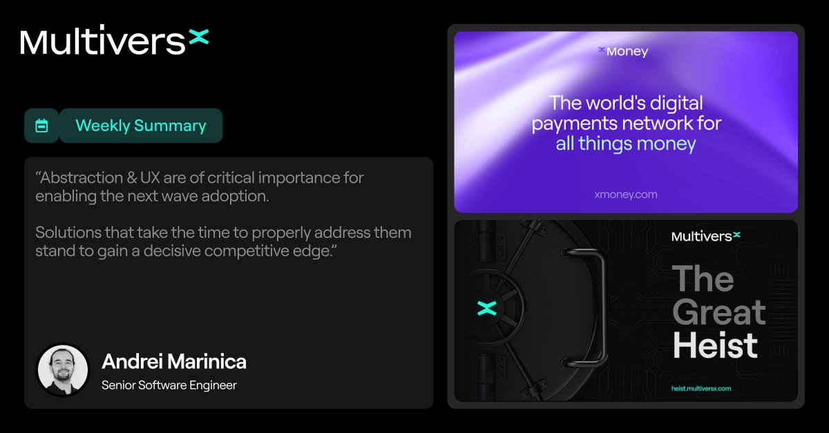 Last week in $EGLD 🌏

1/
🌐 <a href="/xMoney_com/">xMoney.com</a> brands &amp; products unified, vision and economics proposal
🛡️ The Great Heist: $20k competition
🚀 Get your EGLD ready, the next launchpad is coming
🛠 Weekly #MultiversXtech