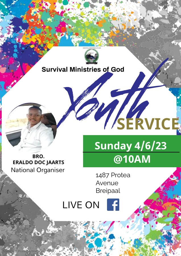 MaroaneTh's tweet photo. We take worship to another level this coming Sunday, Preaching the word will be our National Organiser Bro. Eraldo "Doc" Jaarts. https://t.co/lntnPI6qAK