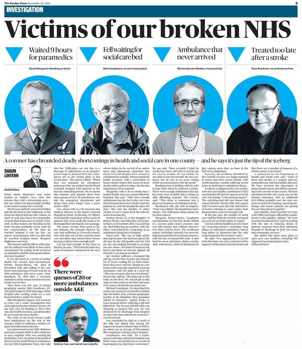 Dear 🇬🇧,

A terrifying milestone. An estimated 10,000 people have now died this year from preventable A&E / ambulance delays, here in the 6th wealthiest country on earth. 10,000 people. Dead. Due to govt mismanagement of the NHS. Your family isn't safe in #ToryBritain.

#SOSNHS