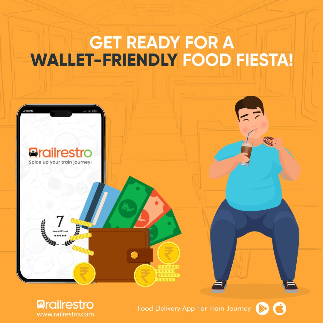 It's now time to taste the best in train. Get ready to order your favourite meals with RailRestro & get them at wallet-friendly prices and on-seat delivery. 

Download the RailRestro app today and order meals hassle free!!

#fooddelivery #goodfood #foodisfuel #fooddeliveryservice
