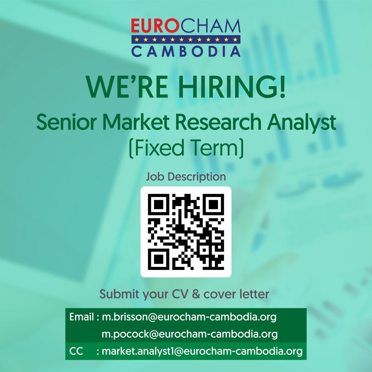 📉 𝐀𝐩𝐩𝐥𝐲 𝐍𝐨𝐰: 𝐒𝐞𝐧𝐢𝐨𝐫 𝐌𝐚𝐫𝐤𝐞𝐭 𝐑𝐞𝐬𝐞𝐚𝐫𝐜𝐡 𝐀𝐧𝐚𝐥𝐲𝐬𝐭 (𝐒𝐡𝐨𝐫𝐭-𝐭𝐞𝐫𝐦) 📈

Full Job Description: lnkd.in/gr9dxKej

#EuroChamCambodia #jobalert #marketresearch