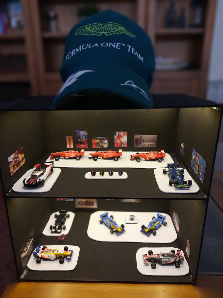 geytos's tweet photo. @CircuitoMuseoFA @alo_oficial mi sobrino de 13 años se acurrado este mini museo todo artesanal y haciendo mejoras en coches y personalizando cascos como los originales. @F1 https://t.co/yTA1jkxaEx