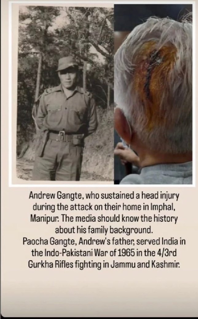 paaginhaokip's tweet photo. @kuldip_sindhu @ndtv Sir, let me highlight
Pict. 1 State force with Arambai Tenngol Militants
Pict. 2 War Veteran (Indo-Park) son injured
Pict.3 CM with his militants Teams
Pict. 4 Media, Politicians everything in valley they control,spreading fake news
#NoSoS involved
Village defend volunteers only https://t.co/hBFiHuFpLV