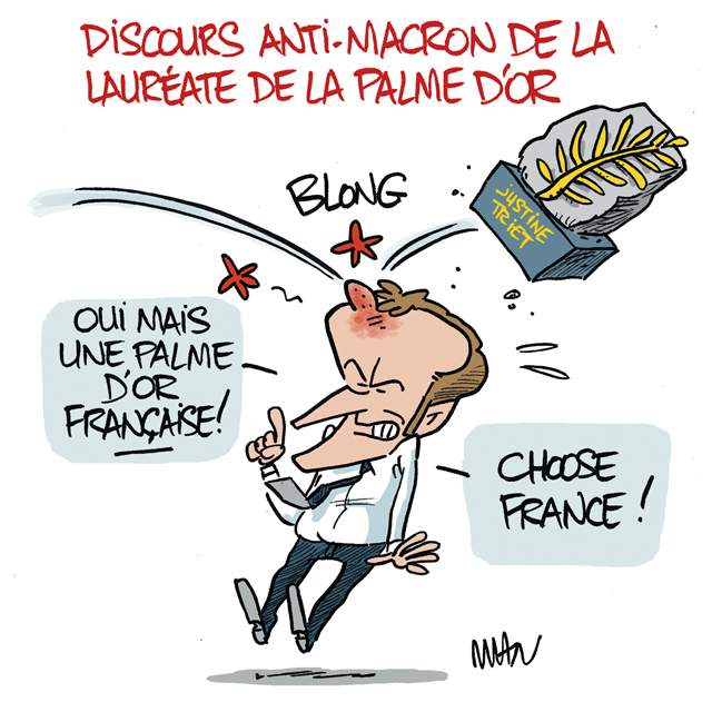 #PalmedOr #PalmedOr2023 #JustineTriet #ReformeDesRetraites #Dessin @Midilibre