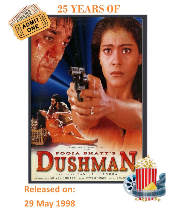 This Day That Year! #Dushman 

#SanjayDutt #Kajol 
#AshutoshRana #TanviAzmi 
#KunalKhemu 

#TanujaChandra #UttamSingh 
#AnandBakshi #PoojaBhatt 

#25YearsOfDushman 

@PoojaB1972 @itsKajolD
@kunalkemmu