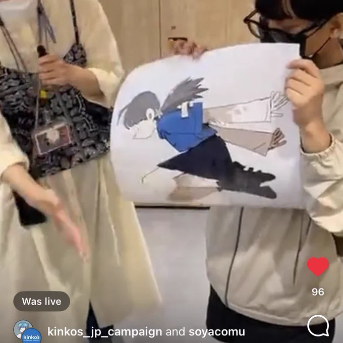 昨日のライブペイントで、インスタライブもやってみました!  プリントももらいました! すごく楽しかった いろいろありがとうございます!    insta live archive : 