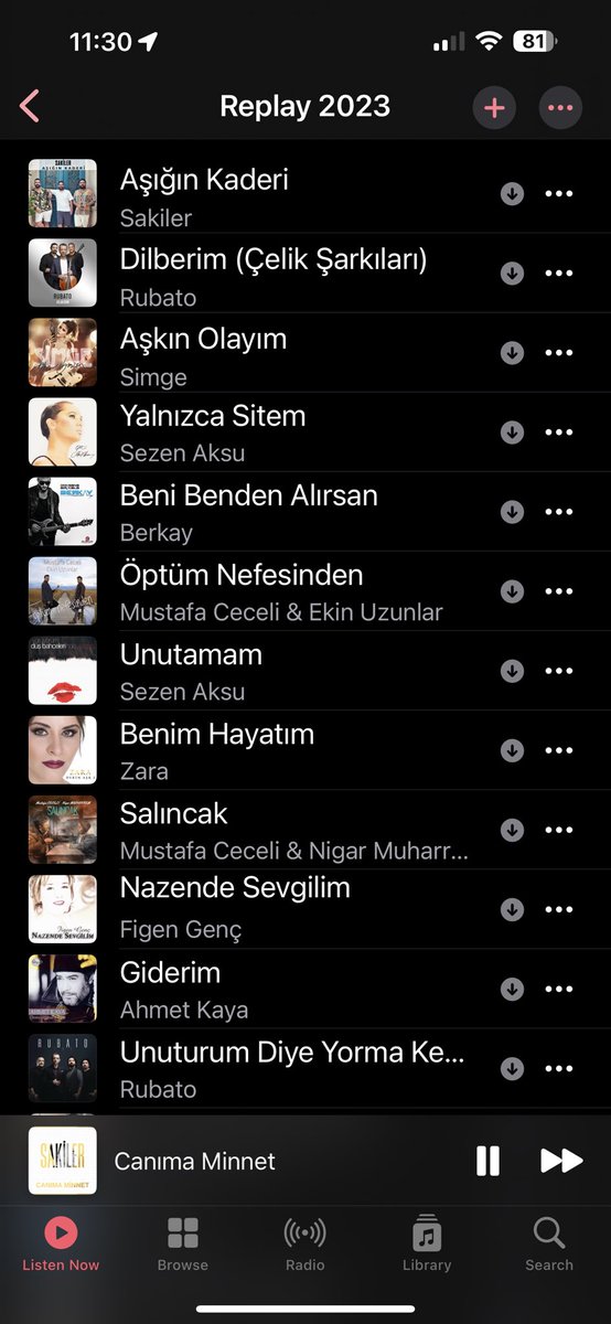 Apple yapmis muzik listemi