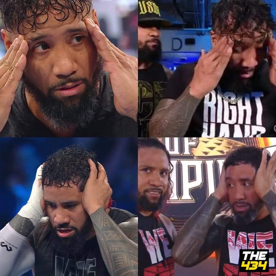 Jey @WWEUsos has had a headache since #DayOne 🤣 glad they finally took their spot light from @WWERomanReigns