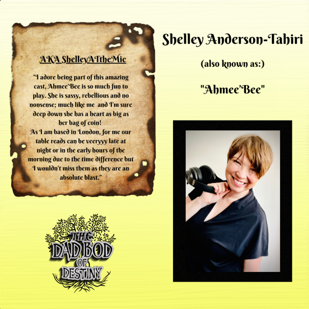 DBodPod's tweet photo. Meet Shelley Anderson-Tahiri, one of the many talented voice actors on The Dadbod of Destiny Podcast!🎙️ #podcast #voiceactor https://t.co/Pu5Oo3kbxA