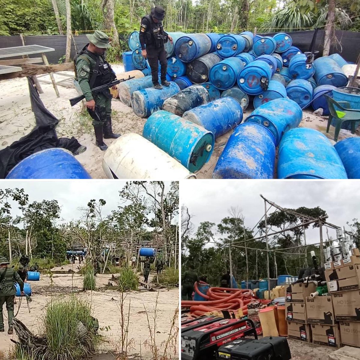 dhernandezlarez's tweet photo. Luego que la #FANB incautara en territorio nacional, en el Parque Nacional Yapacana, materiales de destrucción y depredación del ambiente para la explotación minera a cielo abierto procedente de Colombia (Inírida), algunos jóvenes indígenas de la región  “mercenarios” que trabajan para los mineros extranjeros como mineros,  caleteros, taladores de árboles y espalderos, atacaron la base de la #FANB, encontrándose en estado etílico y psicotrópico, en rescate del material  proveniente de Colombia e incautado al motorista colombiano. 
Jóvenes indígenas  desarraigados están siendo explotados y usados como una fuerza de choque de los grupos delincuenciales para violar las leyes de la  República. Los Parques Nacionales deben ser protegidos, es un deber y un derecho constitucional. 

#OperacionAutana2023 
#IntegrarEsVencer