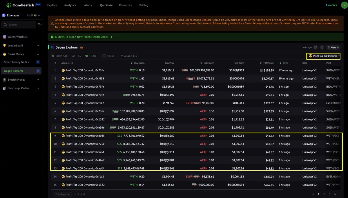 sizzles_fun's tweet photo. Degen Explorer - Profit Top 200

p1
It shows 5 of the highest 200 addresses by profit rate in the past 2 weeks bought new #token $SCS.
https://t.co/3GaMdDKz9W

p2
These 5 addresses loaded $SCS at 8 zeros 4 hours ago.

The current price is 6 zeros $0.0(6)5721.

It is #64x - #100x 🚀🚀🚀
https://t.co/rY0ZDl4g4f

Stalk the Top Profit 200 addresses to get top profit
https://t.co/3GaMdDKz9W