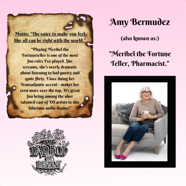 DBodPod's tweet photo. Meet Amy Bermudez, one of the many talented voice actors on The Dadbod of Destiny Podcast!🎙️ #podcast #voiceactor https://t.co/J5nxWHobOS