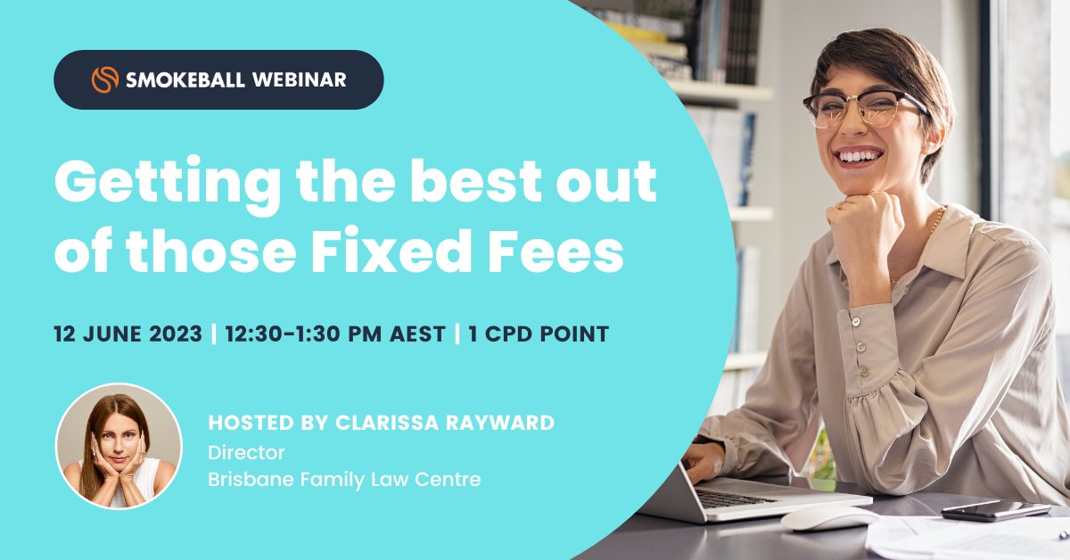 Looking to optimise your fixed fee firm? Join <a href="/ClarissaRayward/">Clarissa Rayward</a> as she shares invaluable insights and tips on maximising the benefits of fixed fees. From effective scoping, leveraging technology, and enhancing the customer experience, and more!

Register: ow.ly/ZL3M50OyHAF