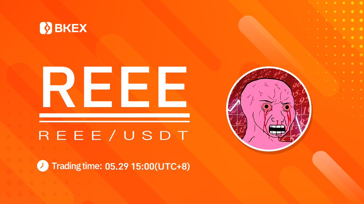 💯#BKEX New Listing | @SoldEarlyGG #REEE/USDT will get listed on #BKEX 🔸Supported network: ERC20 🔸Trade: 15:00 on May. 29 (UTC+8) ⏭Details: bkex.zendesk.com/hc/en-us/artic… #Bitcoin #cryptocurrency #BKEXNewListing
