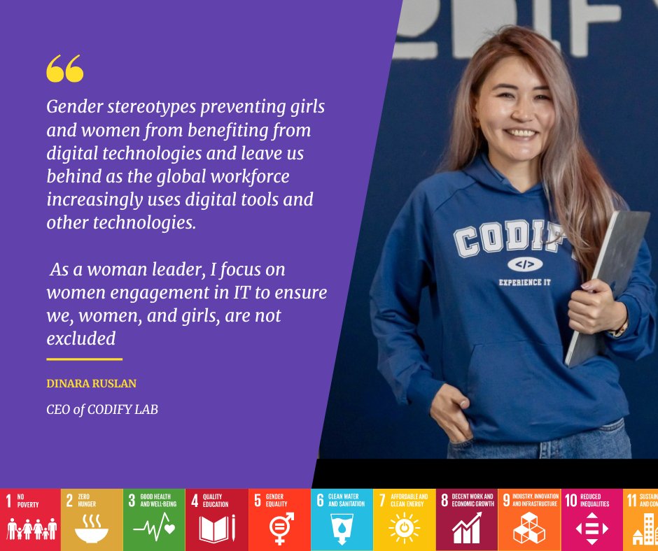 undpkg's tweet photo. At the meet-up, CEO of @Codifylab_ @RuslanDinara  shared her professional path &amp; motivated girls to the new achievements in the field of #IT and #digitalprofessions contributing to decreasing the gender #digitaldivide

#SanaripAyimdar
#undpkg https://t.co/S0MNAAH4nO