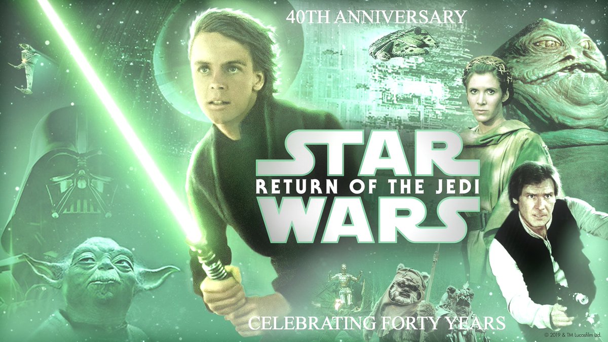 Return Of The Jedi 40th Anniversary 🥰😉😀🙂 #ReturnoftheJedi #StarWars #ROTJ #ROTJ40 ❤💙💖💛💜🎉🎊🎇✊🏾🎂🎇🎆
