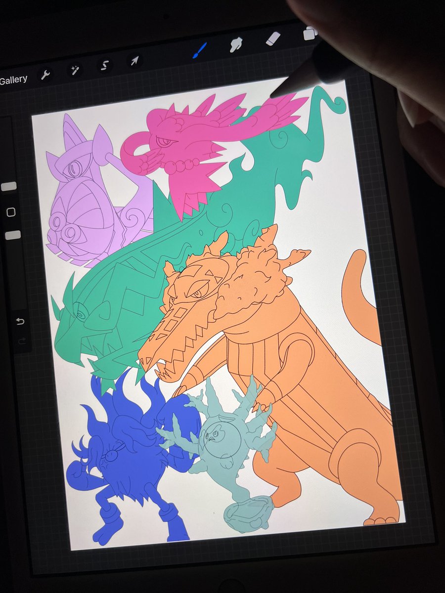 Prince_Spoopy's tweet photo. Itโs been soo nice putting down #PokemonUNITE in order to pursue my other hobbies. I missed drawing so much! #Pokemon #GhostTypes #Aegislash #FlutterMane #Basculegion #Skeledirge #Annihilape #Cursola ๐ป๐ป๐ป๐ป๐ป๐ป #WIP #Art #digitalart #Procreate https://t.co/C4K60UpfTY