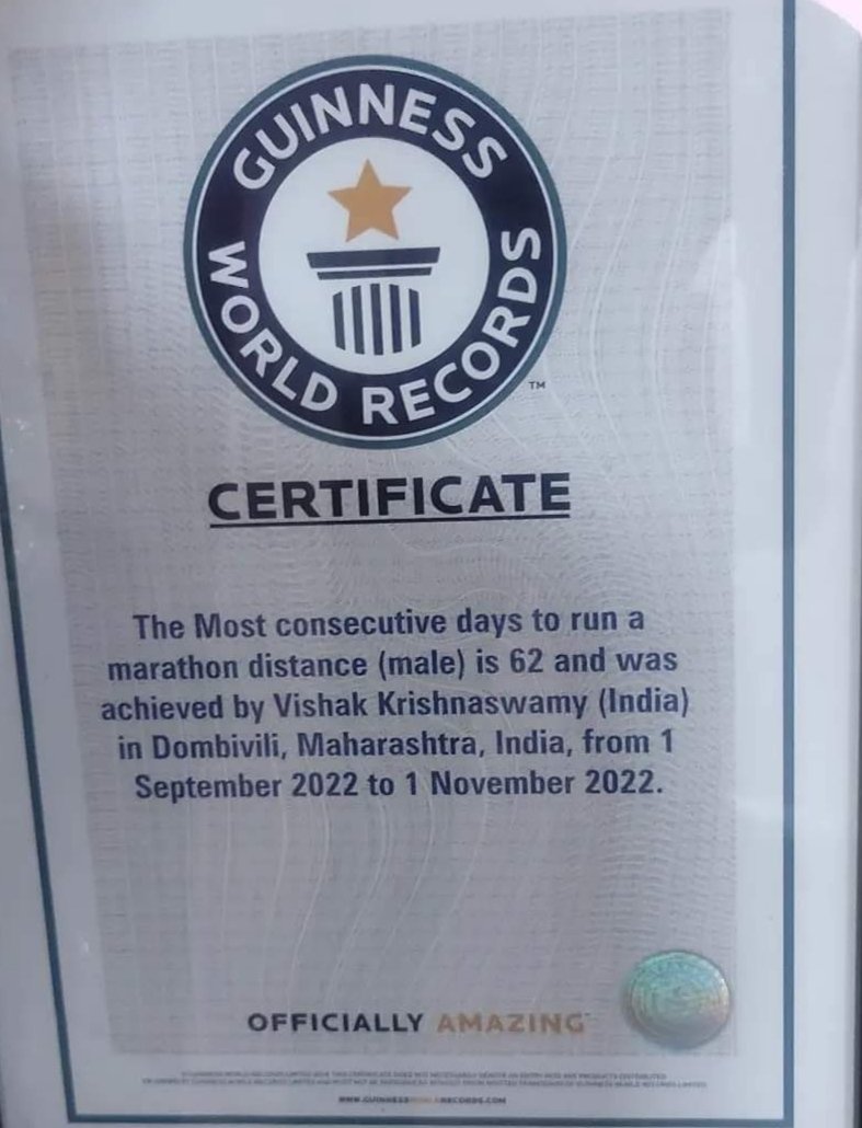 Whenever you see this world record you have done something extraordinary..