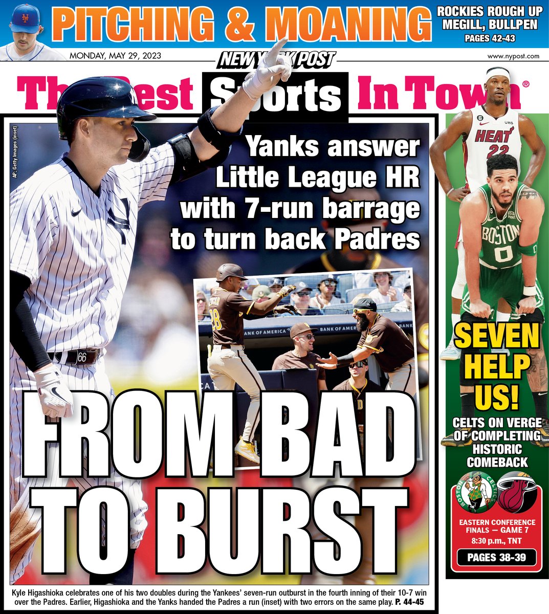 The back page: Yankees' offense overcomes Little League mistake https://t.co/oskoqJw3a6 https://t.co/z46BiEoAnw