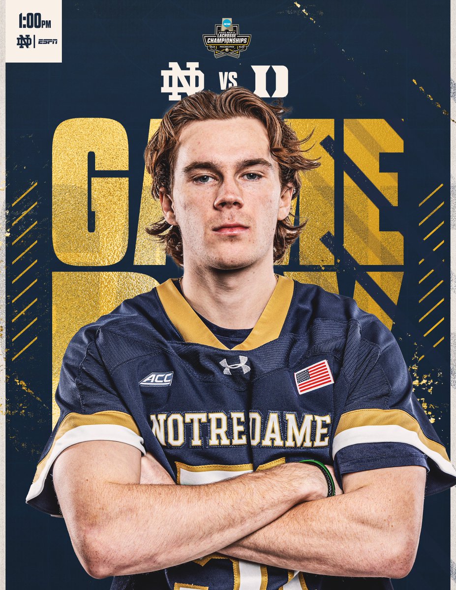 𝗖𝗵𝗮𝗺𝗽𝗶𝗼𝗻𝘀𝗵𝗶𝗽 𝗠𝗼𝗻𝗱𝗮𝘆!

We take on Duke at 1 p.m. ET at the Linc on ESPN with the national title on the line.

#GoIrish☘️