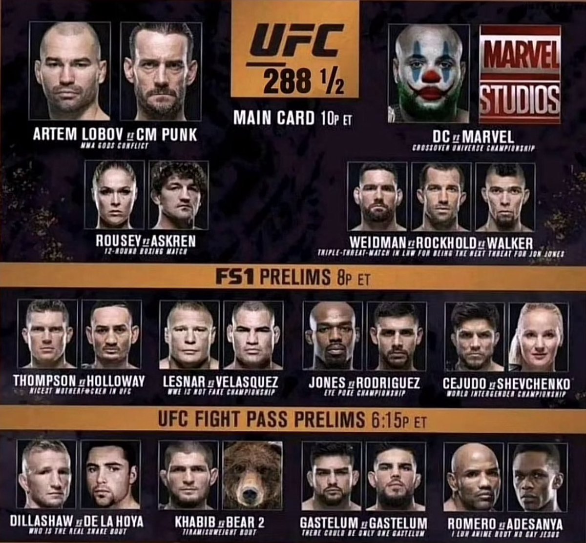 🚨 #UFC288 1/2 LEAKED 🚨

(Source: @TheMacLife)