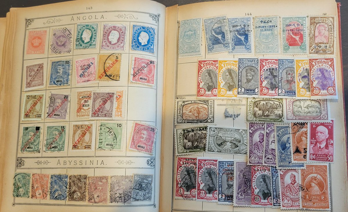 More interesting stamps from our club purchase. These Abyssinia stamps are in a beautifully designed Lincoln album. 

#stamps #philatelist #philately #Ethiopia
