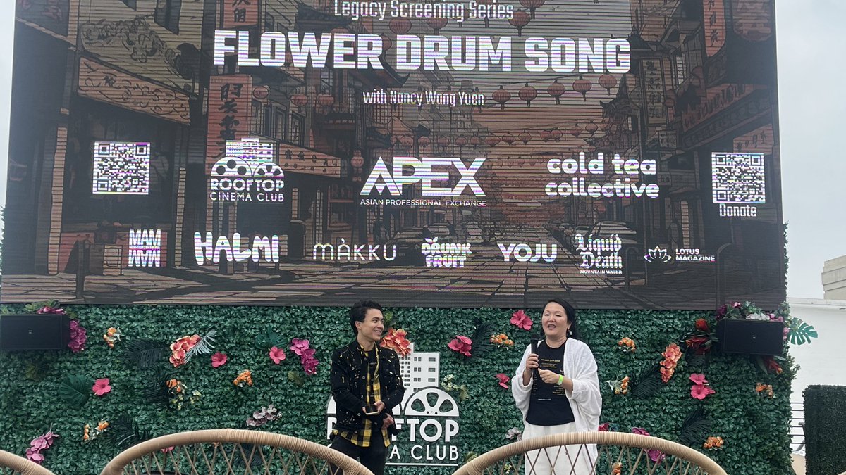 Had a great time watching the classic Asian America film #FlowerDrumSong and reflecting on its groundbreaking and stereotyped contributions with @MasMoriya for @strongasianlead on the rooftop in DTLA!
