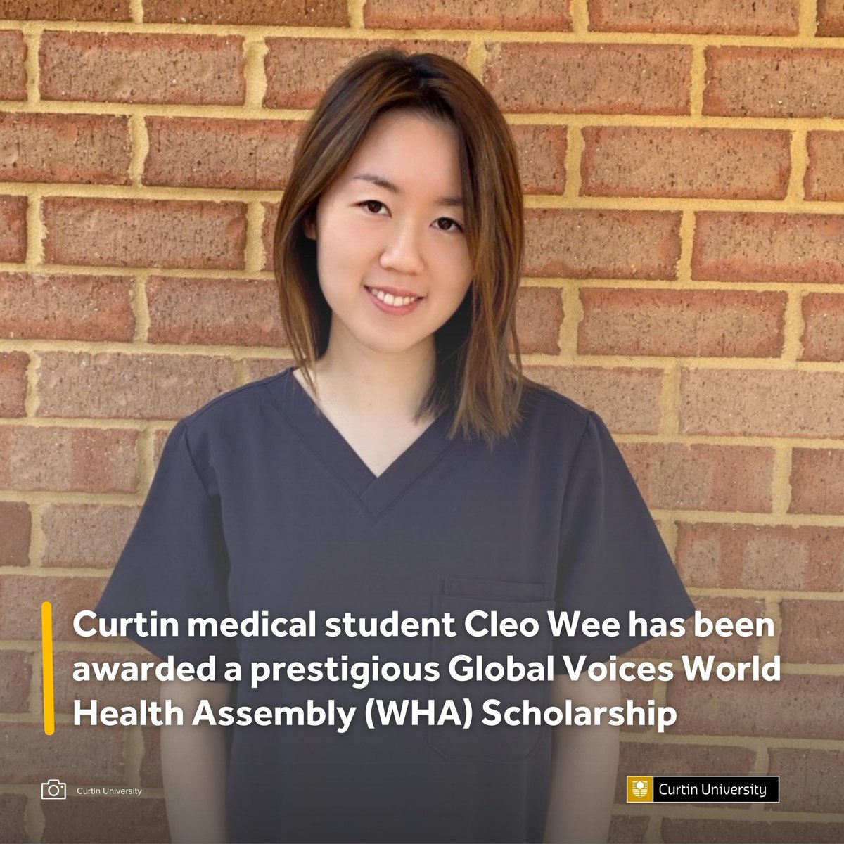 #Congratulations to @CurtinUni medical student Cleo Wee for being awarded the prestigious @globalvoicesau World Health Assembly (WHA) #Scholarship! 👏 tinyurl.com/5n6hpnyj #CurtinUniversity #GlobalVoices