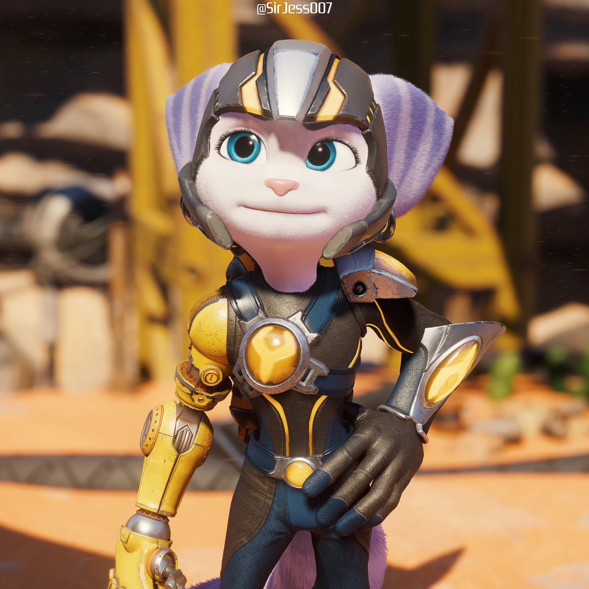 Rivet looking so riveting in this armor and color style.😍❤️‍🔥🔨

#Ratchet #Rivet #RatchetandClank #RiftApart #RatchetandClankRiftApart #RatchetClankRiftApart #RatchetPS5 #Ratchet20 #InsomGamesSpotlight