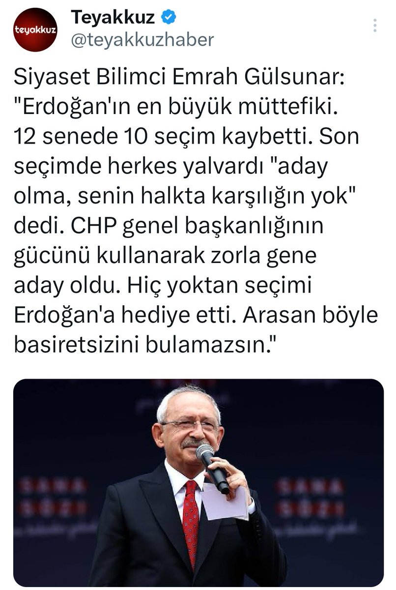 Adam seni  yenmişde   yenmis döne döne yenmiş  hala bu ne yüzsüzlük mücadeleye devammis insan utanır
#kılıcdaroğluistifa