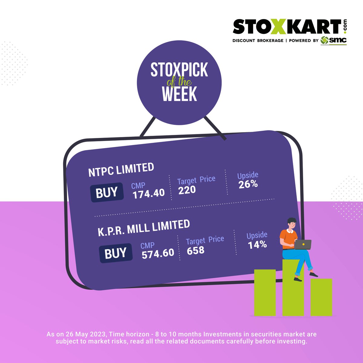 stoxkartonline's tweet photo. Stox Pick of the Week!

Two Fundamental #Stocks of week to strengthen your portfolio.

#Stockideas #StoxPick #tradingonline #tradingstocks #stockinvestments #Stockmarketindia #smartinvestments #investmentadvisor https://t.co/zc5sV8QjDi