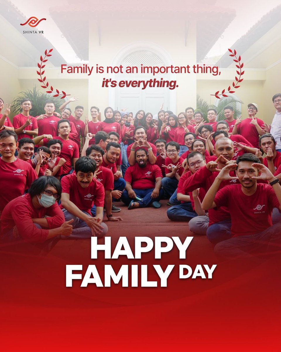 Family is the embodiment of love and affection. Your family will accept you for who you are and make you feel loved for being you. 

Happy Family Day! 
#SHINTAVR #ImmersiveTechnology #MilleaLab #VirtualCharacterSystem #vrstation #metaverseindonesia #metanesia #Metaverse
