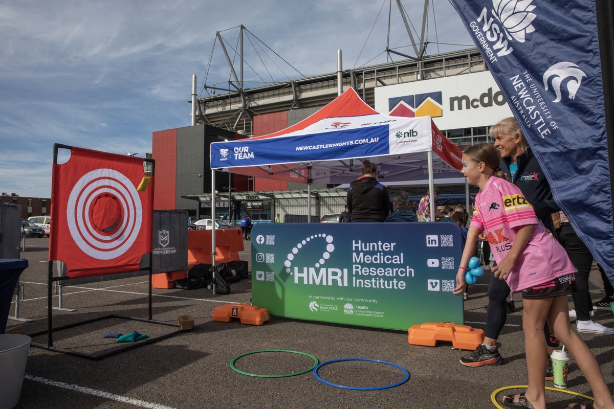 HMRI was proud to be a charity partner at yesterday afternoon's <a href="/NRLKnights/">Newcastle Knights</a> home game against Manly! 
Not only was $7,274 raised for HMRI, the Knights WON! 
Thanks to all those who showed their support!
<a href="/ProfFranKayLamb/">Prof. Frances Kay-Lambkin</a> <a href="/DaughterDad_AU/">Daughters & Dads Active and Empowered</a> <a href="/EmmaOolemma/">Dr Emmalee Ford</a> <a href="/gillyminn/">Gillian Mason (she/her) 🏳️‍🌈</a> <a href="/gangeli/">giavanna angeli</a>