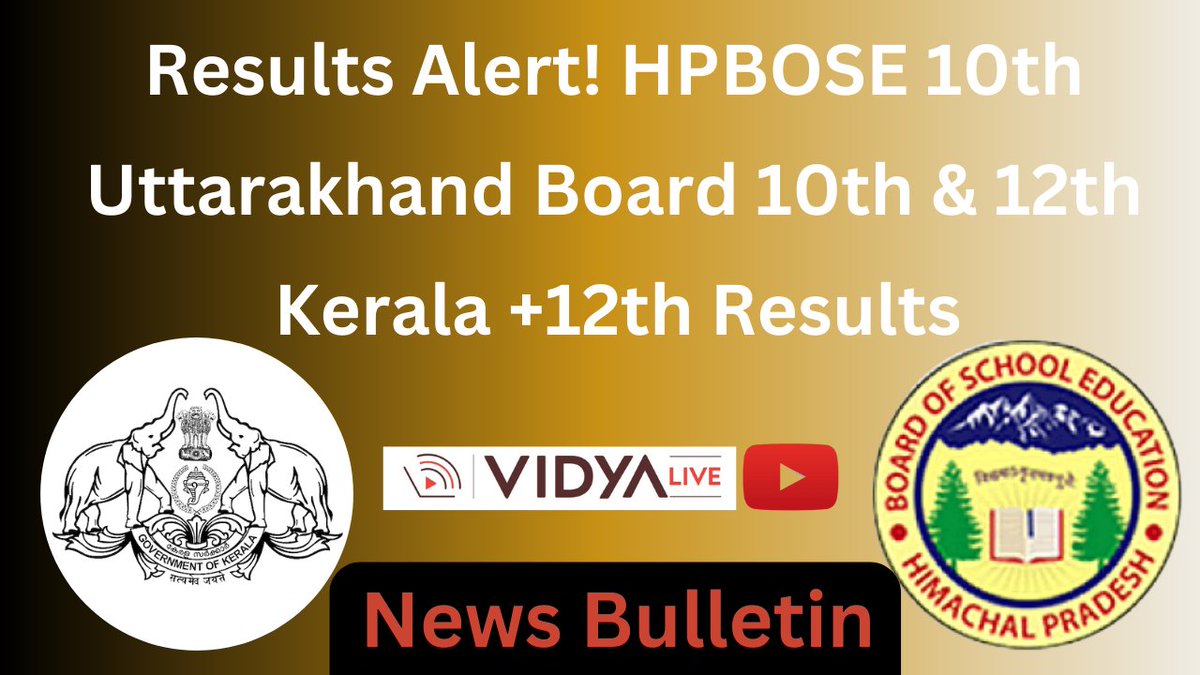Exciting news! #HPBOSE 10th, #UttarakhandBoard 10th & 12th, and #Kerala +12 results are out. Watch the Video for Details. Stay informed with Vidya Live for more educational news. . #10thResults #12thResults #ExamResults #EducationalNews #VidyaLive

youtu.be/NXXzqd6JIvA