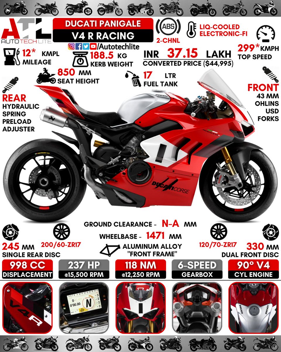 autotechlite's tweet photo. #ducati Panigale V4 R Racing🔥..the new monster in V4 line-up!!..do you think this bike can compete with H2??..do comment below!!
.
.
@autotechlite ⬅️⬅️🇮🇳🇮🇳 for more amazing daily posts follow our page
.
.
#ducatiofficial #ducatiinstagram #panigalekings #ducatiworld #ducatibike https://t.co/reGhys6Cag