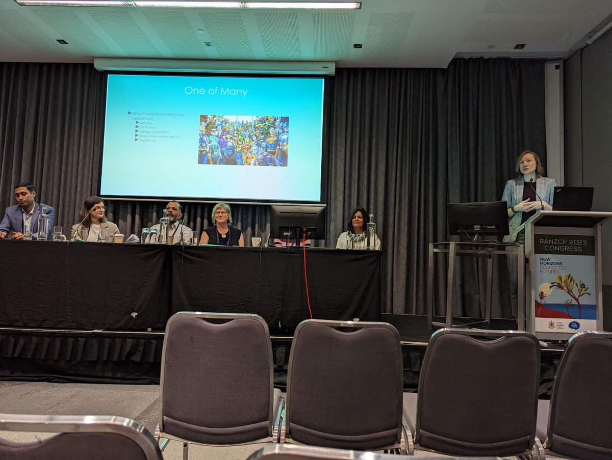 A pleasure and privilege to present today with my colleagues on increasing  and strengthen training pipelines  at #RANZCP2023 As my slide shows, key stakeholders included all the training superheroes and the outcomes have been - heroic! Well done everyone <a href="/bhatrey/">Ravi Bhat</a> <a href="/DrAsthaTomar/">Astha Tomar</a>