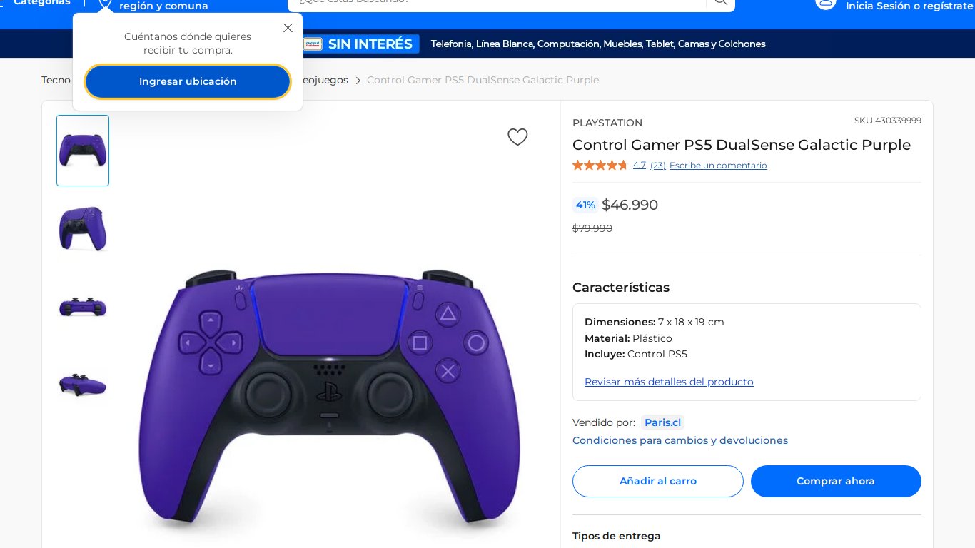 Controle Dualsense - Galactic Purple