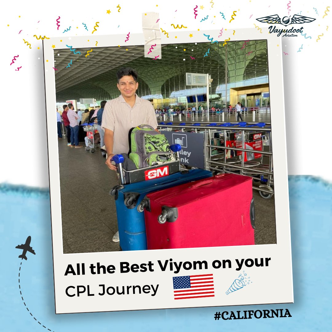 WeAreVayudoot's tweet photo. Your dreams can turn into a reality if you have the courage to pursue them. Best wishes for Viyom on your CPL adventure. 👨✈️
#vayudootaviation #cpltraining #pilot #aviationschool #California #USA
For additional information, go to https://t.co/Dbf9Qc9lEu https://t.co/WWmujrJJEd