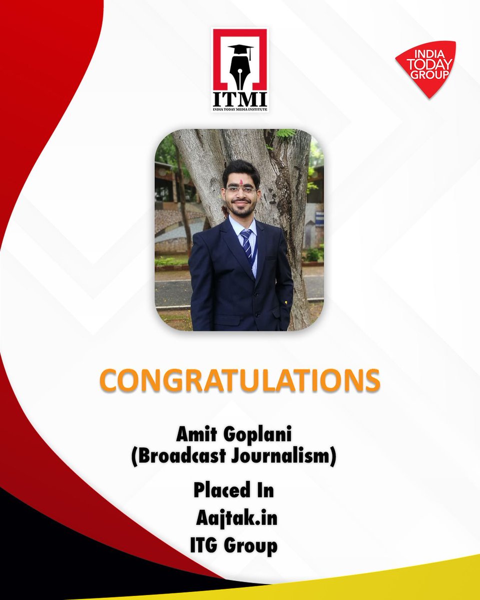 Congratulations Amit Goplani
We are so proud of you and your achievements.

#itmi #itminoida #mediaplacement #newswebsite #internship #mediainternship #creative #admissionsopen2023 #admissionsopen #mediatraining #mediajobs