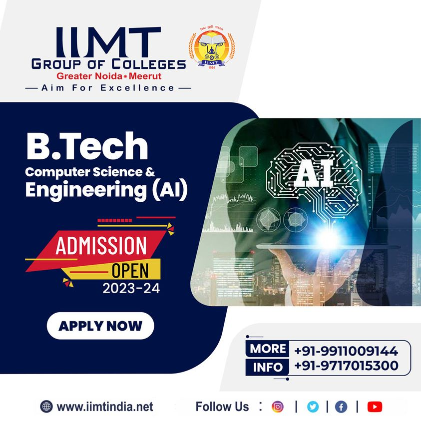 iimtnoida's tweet photo. #ThinkCareer #ThinkIIMT
https://t.co/M7GEt5OgtU Computer Science & Engineering (AI)
ADMISSION OPEN FOR SESSION 2023 -2024
https://t.co/UOh7RIbr6l
Call Us: 9520886860
#BTechCSE #IIMTIndia #IIMTNoida #btechdatascience #IIMTGreaterNoida #IIMTDelhiNCR #EngineeringAdmission2023 https://t.co/mDuLu4m77g