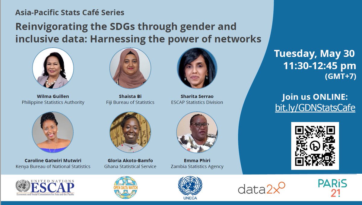 PetraNahmias's tweet photo. How can Asia-Pacific learn from the experience of Africa? Join us tomorrow when we talk networks, #gender, statistics and inclusive #data!
@UNESCAP #statscafe
Register here: https://t.co/1NARYUHaPm https://t.co/NtR0Edr0jR